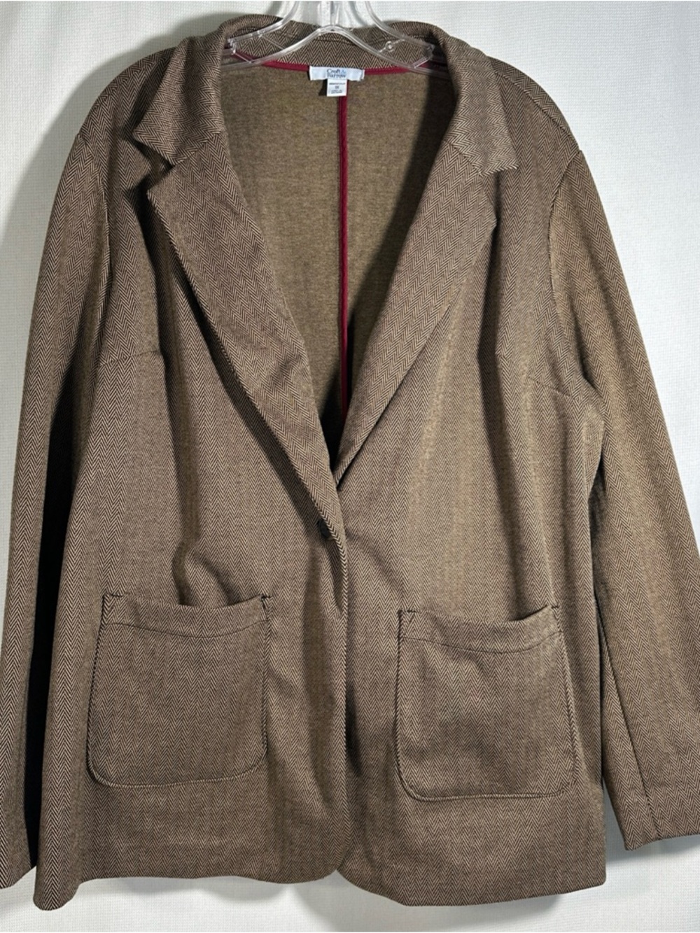 croft & barrow Brown Herringbone Blazer